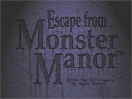 Title screen of Escape From Monster Manor on the Panasonic 3DO.