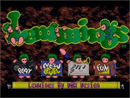 Title screen of Lemmings on the Panasonic 3DO.