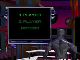 Title screen of Rise Of The Robots on the Panasonic 3DO.