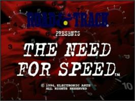 Title screen of Road and Track Presents - The Need for Speed on the Panasonic 3DO.