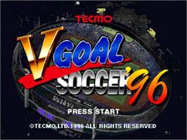 Title screen of V Goal Soccer '96 on the Panasonic 3DO.