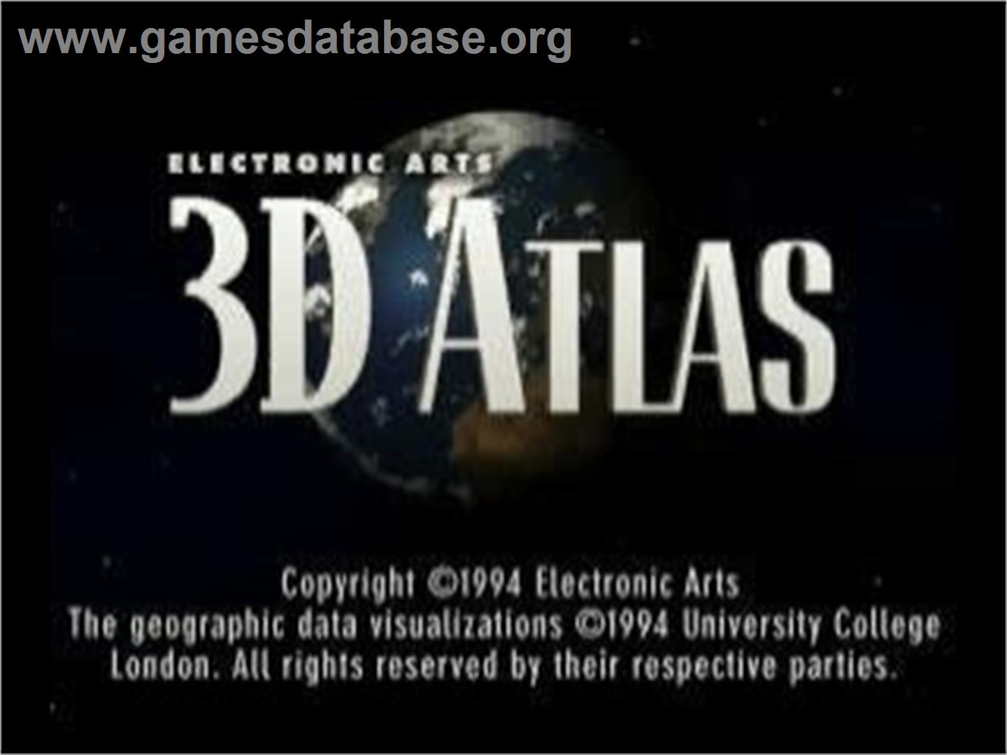 3d Atlas - Panasonic 3DO - Artwork - Title Screen