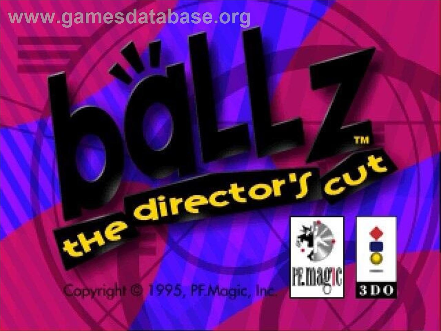 Ballz - The Director's Cut - Panasonic 3DO - Artwork - Title Screen