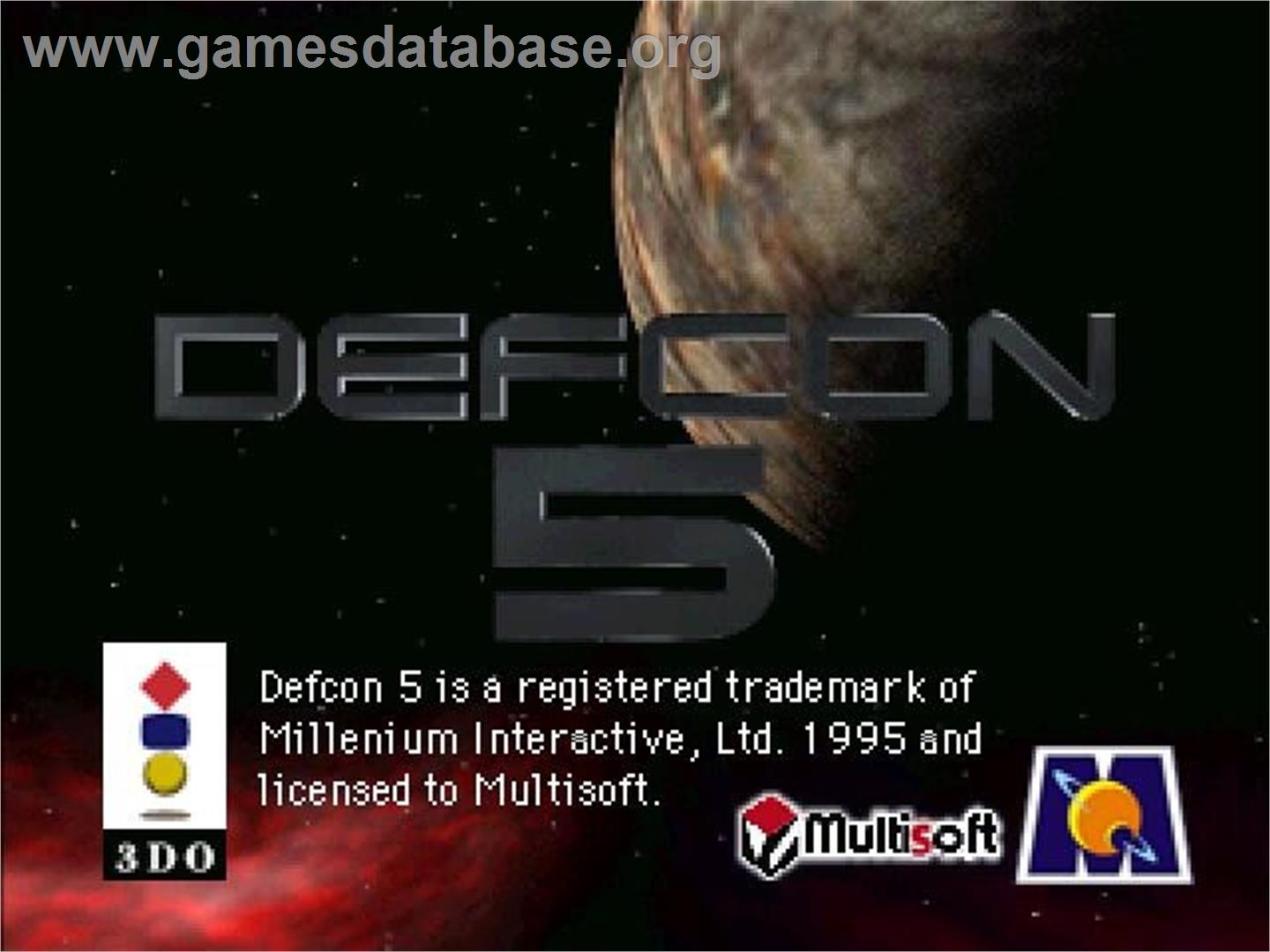 Defcon 5 - Panasonic 3DO - Artwork - Title Screen