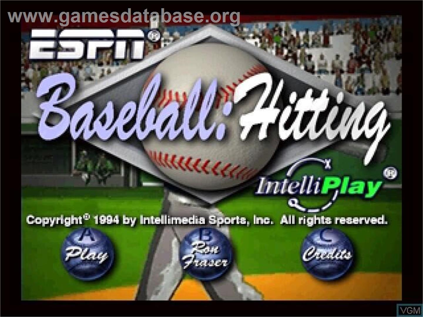 ESPN Baseball : Interactive Hitting - Panasonic 3DO - Artwork - Title Screen