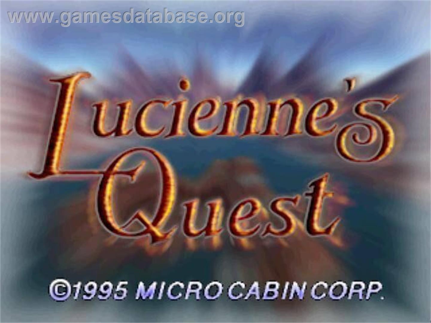 Lucienne's Quest - Panasonic 3DO - Artwork - Title Screen