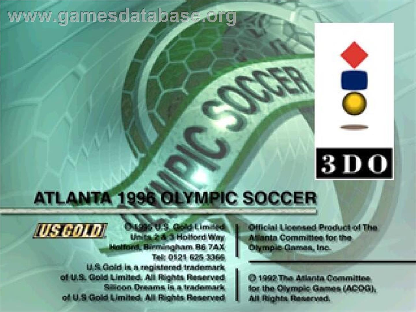 Olympic Soccer - Panasonic 3DO - Artwork - Title Screen