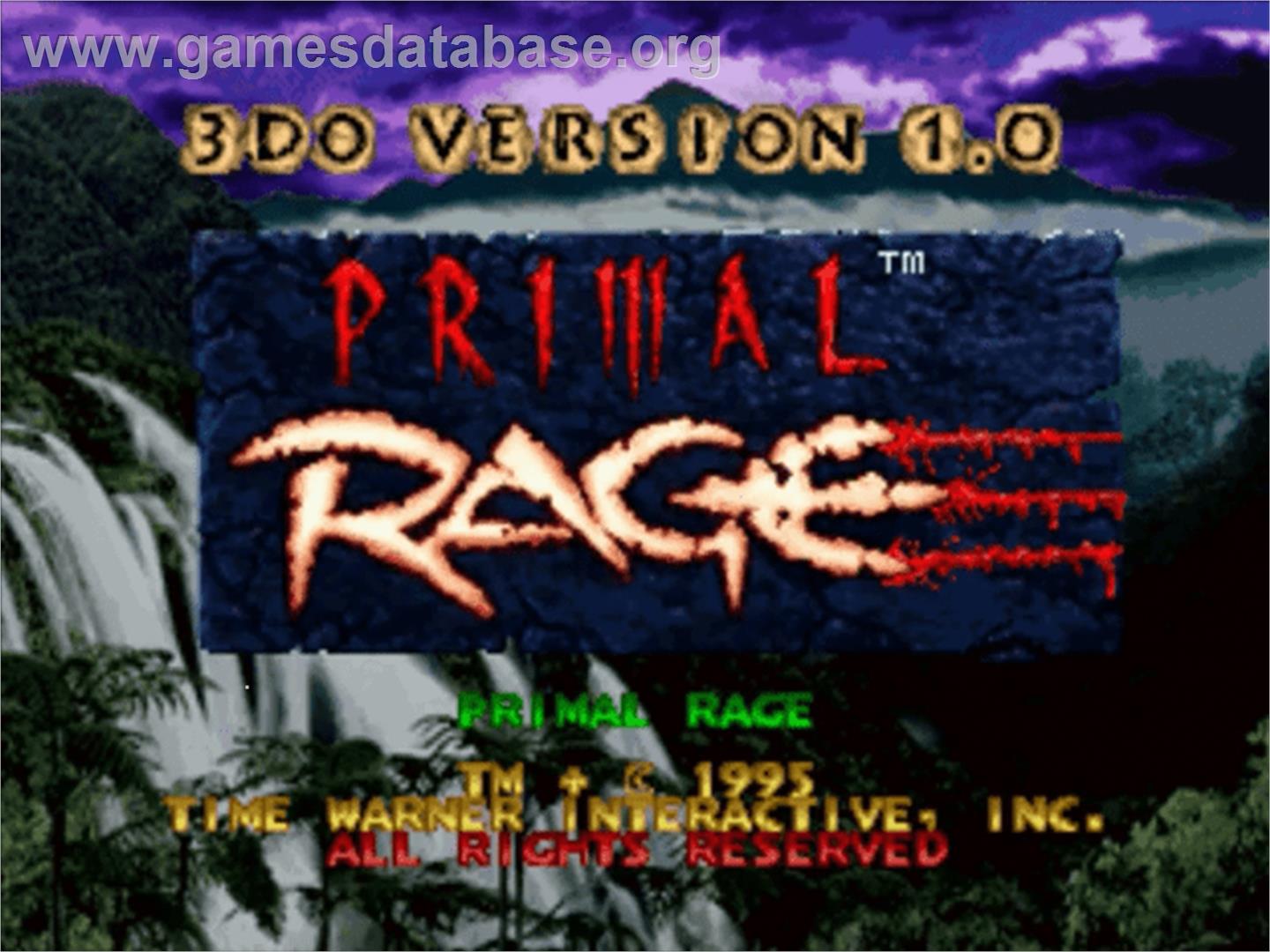 Primal Rage - Panasonic 3DO - Artwork - Title Screen
