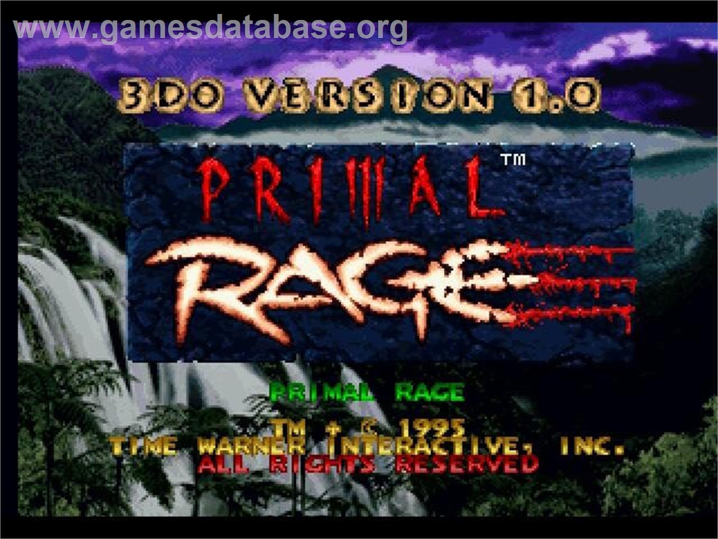 Primal Rage - Panasonic 3DO - Artwork - Title Screen