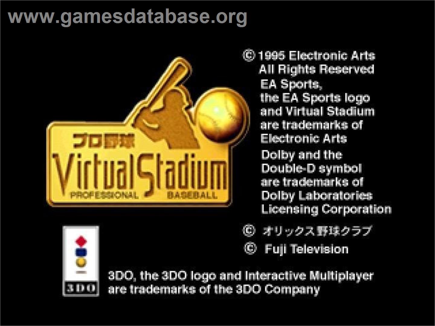 Pro Yakyuu Virtual Stadium - Professional Baseball - Panasonic 3DO - Artwork - Title Screen