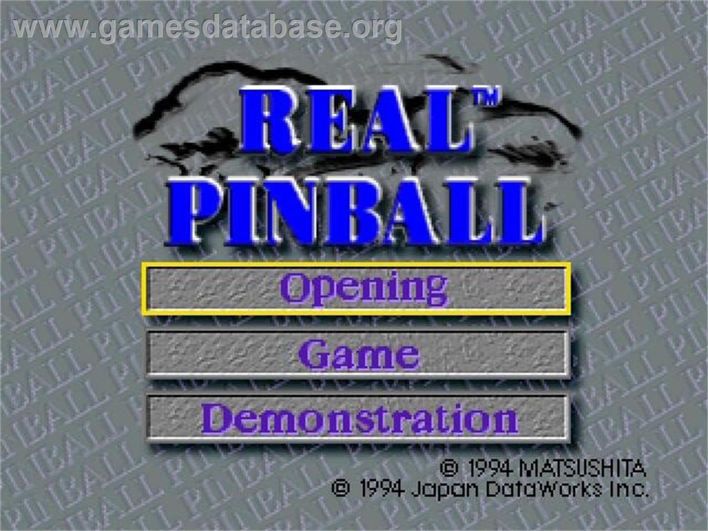 Real Pinball - Panasonic 3DO - Artwork - Title Screen