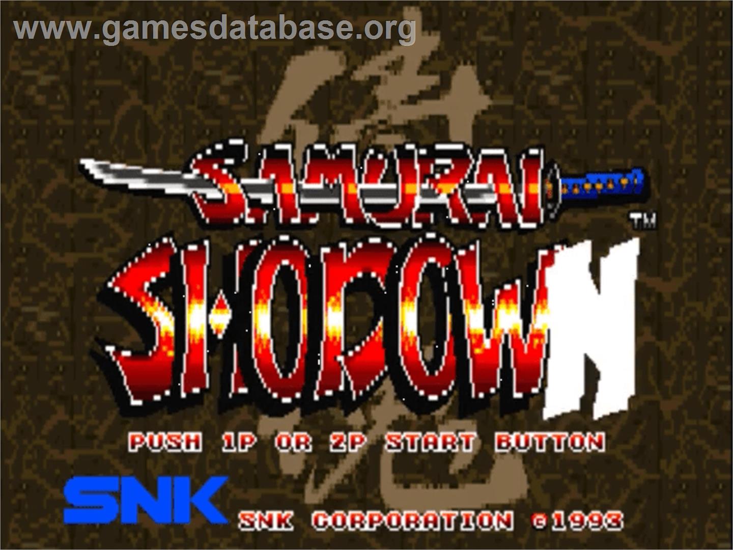 Samurai Shodown / Samurai Spirits - Panasonic 3DO - Artwork - Title Screen
