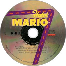 Artwork on the Disc for Hotel Mario on the Philips CD-i.
