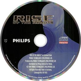 Artwork on the Disc for Rise Of The Robots on the Philips CD-i.