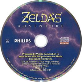 Artwork on the Disc for Zelda's Adventure on the Philips CD-i.