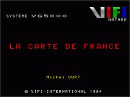 Title screen of Carte De France on the Philips VG 5000.
