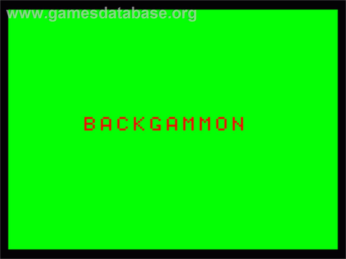 Backgammon - Philips VG 5000 - Artwork - Title Screen