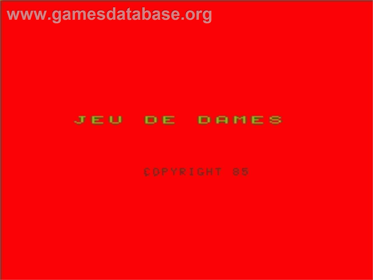 Jeu de Dames - Philips VG 5000 - Artwork - Title Screen