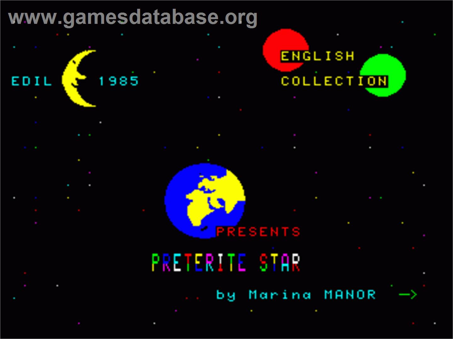 Preterite Star - Philips VG 5000 - Artwork - Title Screen