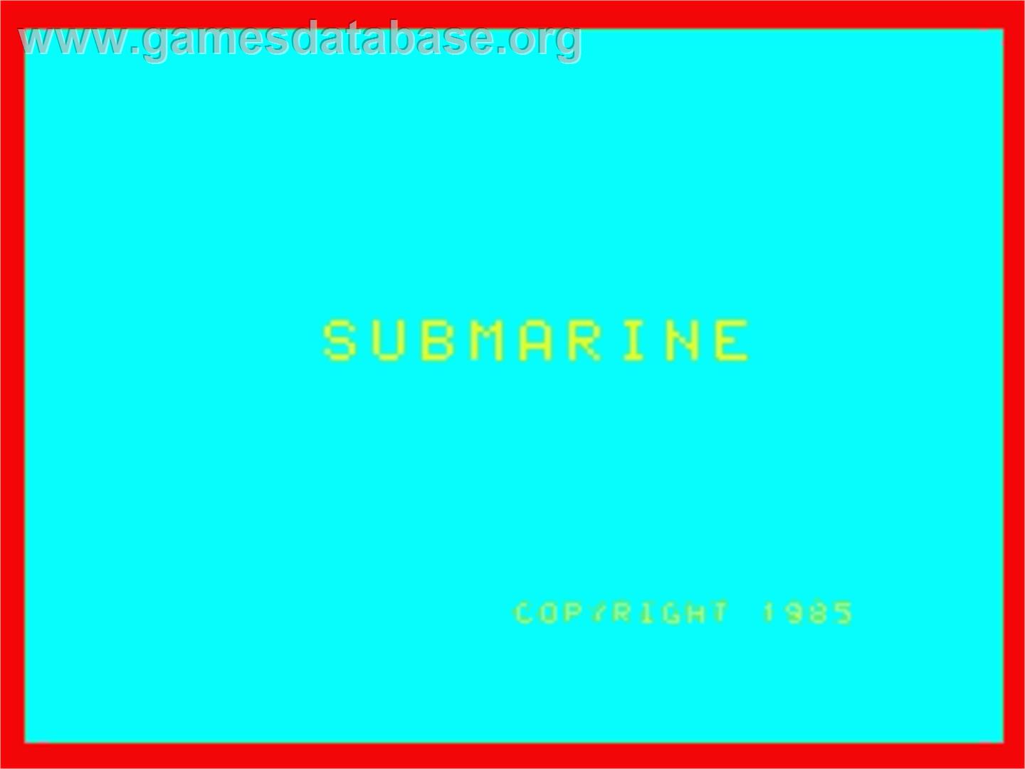 Submarine - Philips VG 5000 - Artwork - Title Screen