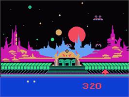 In game image of Demon Attack on the Philips Videopac+.