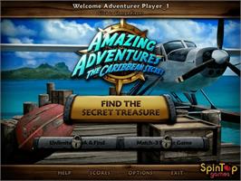 Title screen of Amazing Adventures The Caribbean Secret on the PopCap.
