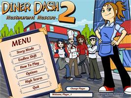 Title screen of Diner Dash 2 on the PopCap.