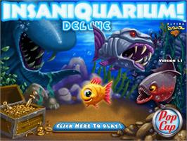 Title screen of Insaniquarium Deluxe on the PopCap.