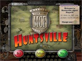 Title screen of Mystery Case Files: Huntsville on the PopCap.