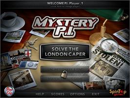 Title screen of Mystery PI: The London Caper on the PopCap.