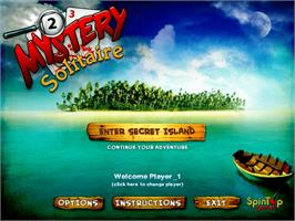 Title screen of Mystery Solitaire on the PopCap.