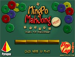 Title screen of NingPo MahJong Deluxe on the PopCap.