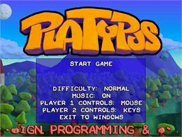 Title screen of Platypus on the PopCap.