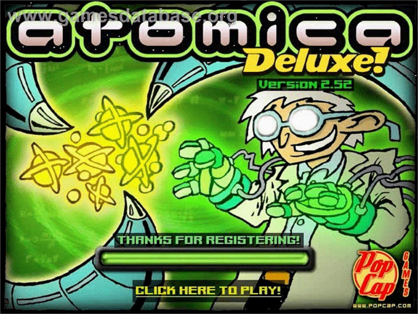 Atomica Deluxe - PopCap - Artwork - Title Screen