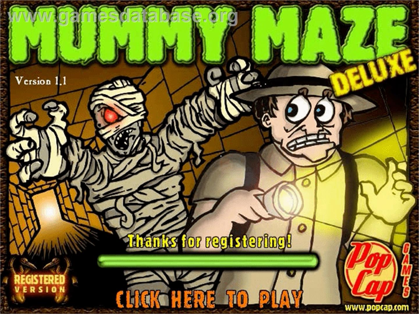 Mummy Maze Deluxe - PopCap - Artwork - Title Screen