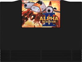 Cartridge artwork for Alpha Mission 2 on the SNK Neo-Geo AES.