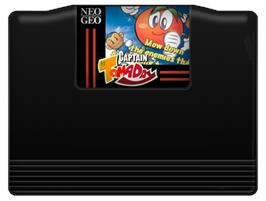 Cartridge artwork for Captain Tomaday on the SNK Neo-Geo AES.
