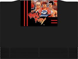Cartridge artwork for Fatal Fury 2 on the SNK Neo-Geo AES.