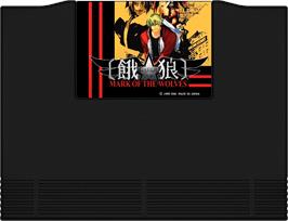 Cartridge artwork for Garou - Mark Of The Wolves on the SNK Neo-Geo AES.