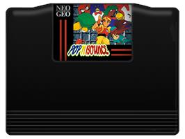 Cartridge artwork for Pop 'n Bounce on the SNK Neo-Geo AES.