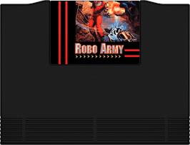 Cartridge artwork for Robo Army on the SNK Neo-Geo AES.
