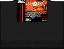 Cartridge artwork for Samurai Shodown 5 on the SNK Neo-Geo AES.