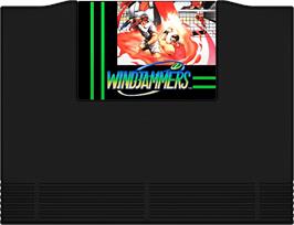 Cartridge artwork for Windjammers on the SNK Neo-Geo AES.