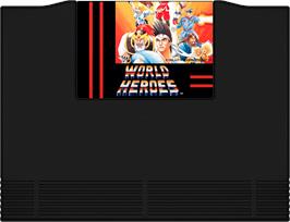 Cartridge artwork for World Heroes on the SNK Neo-Geo AES.