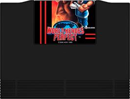 Cartridge artwork for World Heroes Perfect on the SNK Neo-Geo AES.