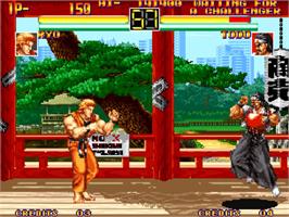 In game image of Art of Fighting on the SNK Neo-Geo AES.