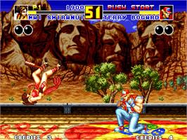 In game image of Fatal Fury 2 on the SNK Neo-Geo AES.