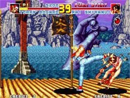 In game image of Fatal Fury Special on the SNK Neo-Geo AES.