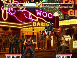 In game image of Garou - Mark Of The Wolves on the SNK Neo-Geo AES.