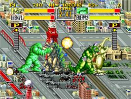 In game image of King Of The Monsters on the SNK Neo-Geo AES.